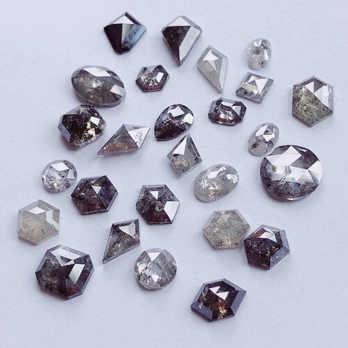 Salt and pepper galaxy outlet diamond engagement ring