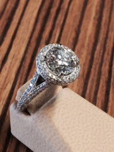 A Stunning Halo Diamond Ring For An Anniversary Gift!