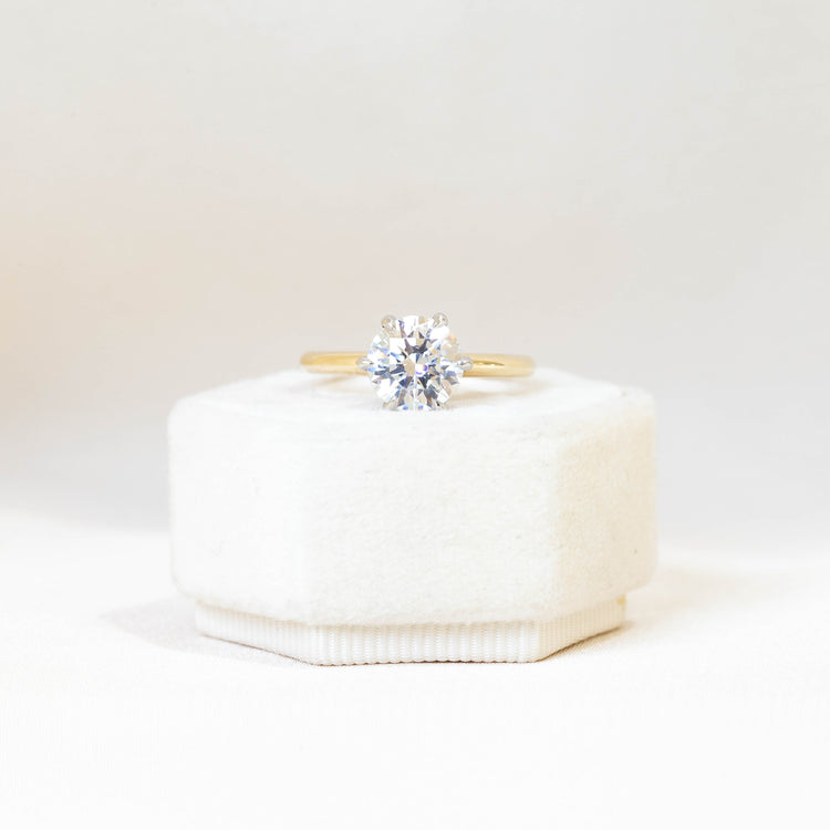 14ky/Platinum 6-Prong Solitaire Diamond Ring