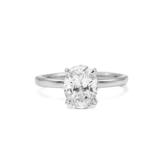 Platinum 4-Prong Oval Solitaire