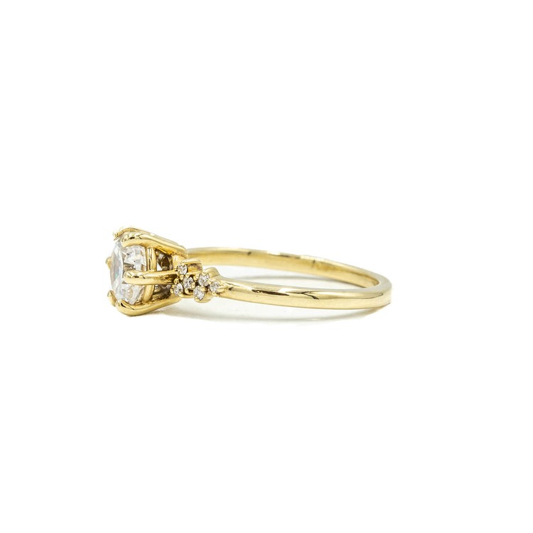 14ky .07ctw Scattered Diamond 6-prong Engagement Ring