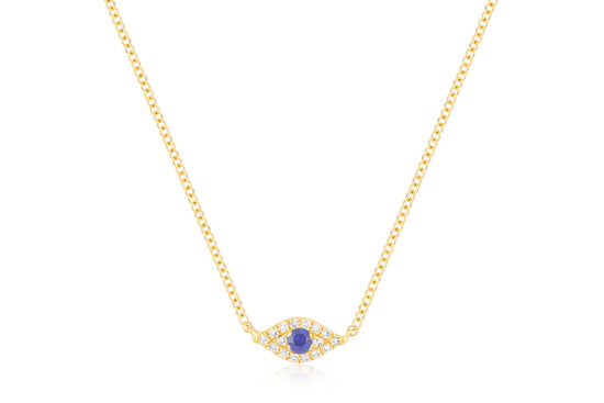 14y Diamond Evil Eye Choker Necklace by EF Collection