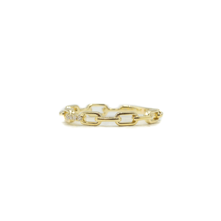 14ky Gold & Diamond Link Ring
