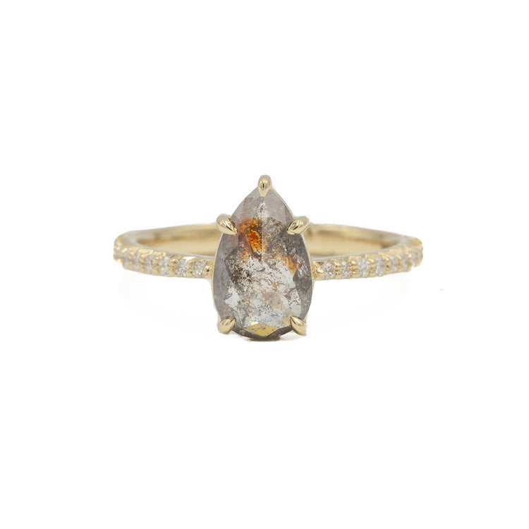 14ky 1.15ct Pear Calico Salt & Pepper