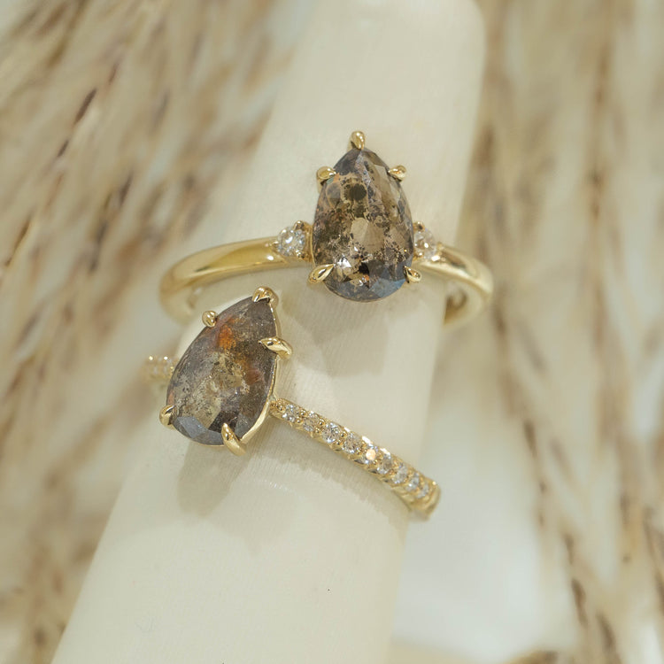 14ky 1.75ct Pear Salt & Pepper