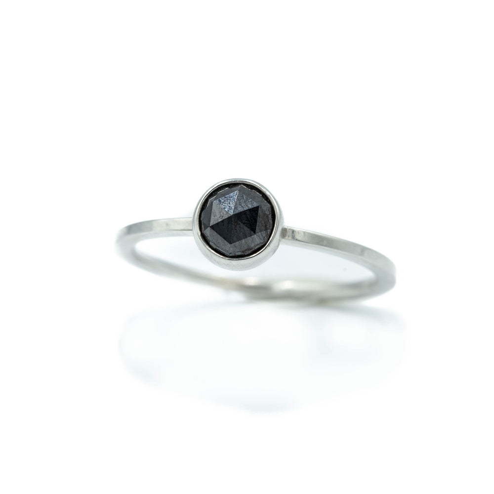 .79ct Black Diamond Bezel Ring