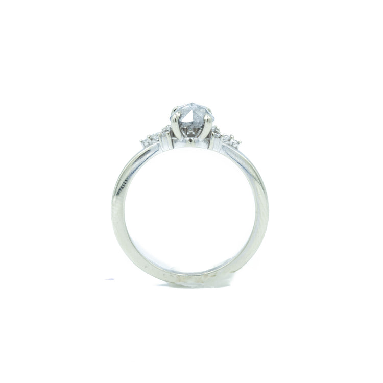 .90ct Salt & Pepper Asymmetrical Halo Diamond Ring