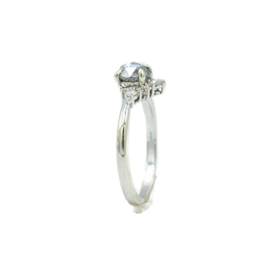 .90ct Salt & Pepper Asymmetrical Halo Diamond Ring