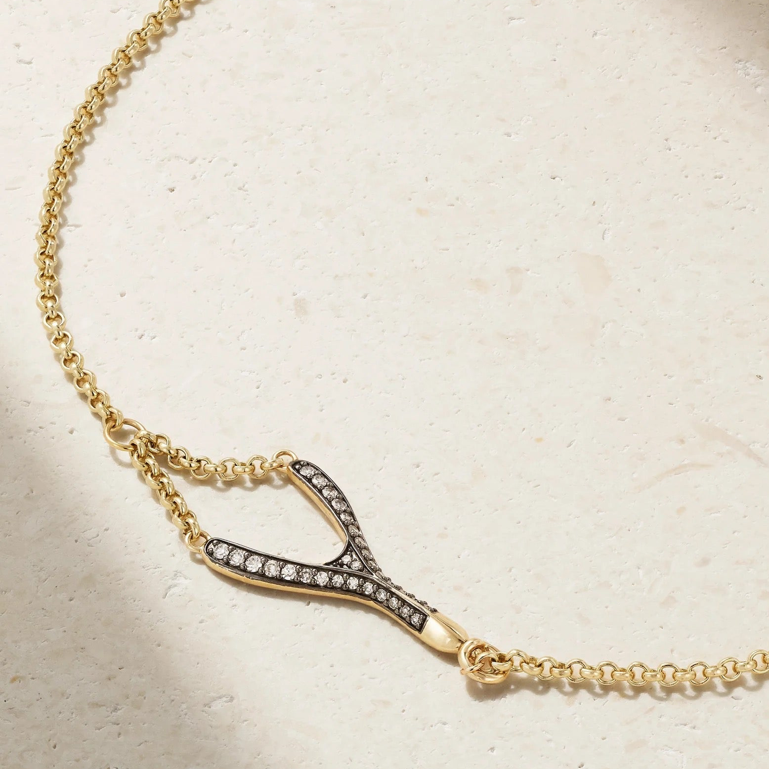 14ky .30ctw Wishbone Diamond Necklace by Lucy Delius