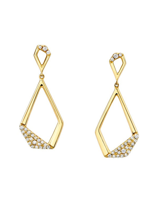 14y Geometric Diamond Dangle Earrings