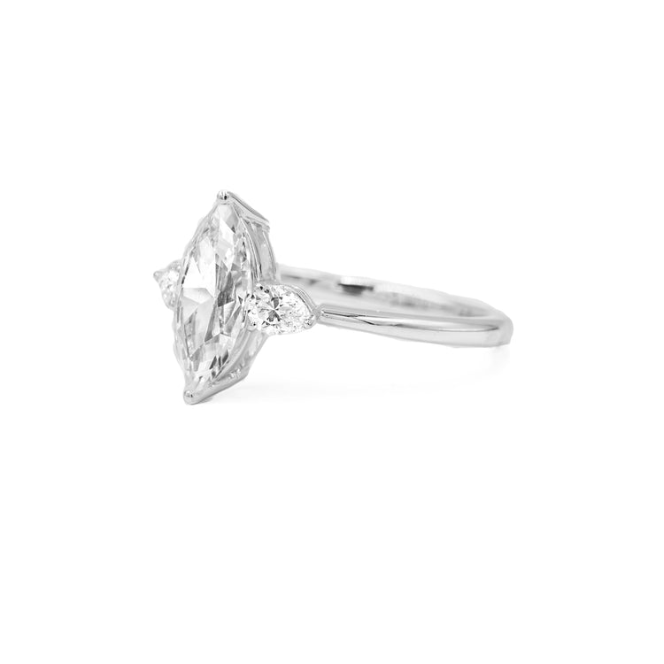 14kw Marquise & Pear 3-Stone Diamond Ring