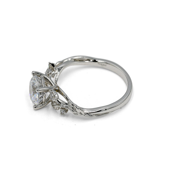 14kw .10ctw Diamond Double Leaf Ring