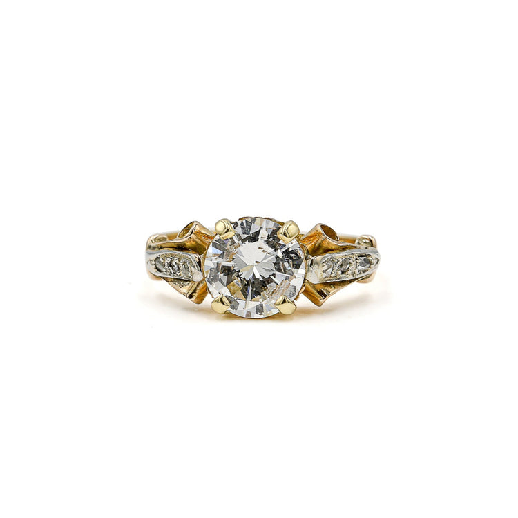 18ky 1.61ct Victorian Scroll & Diamond Ring