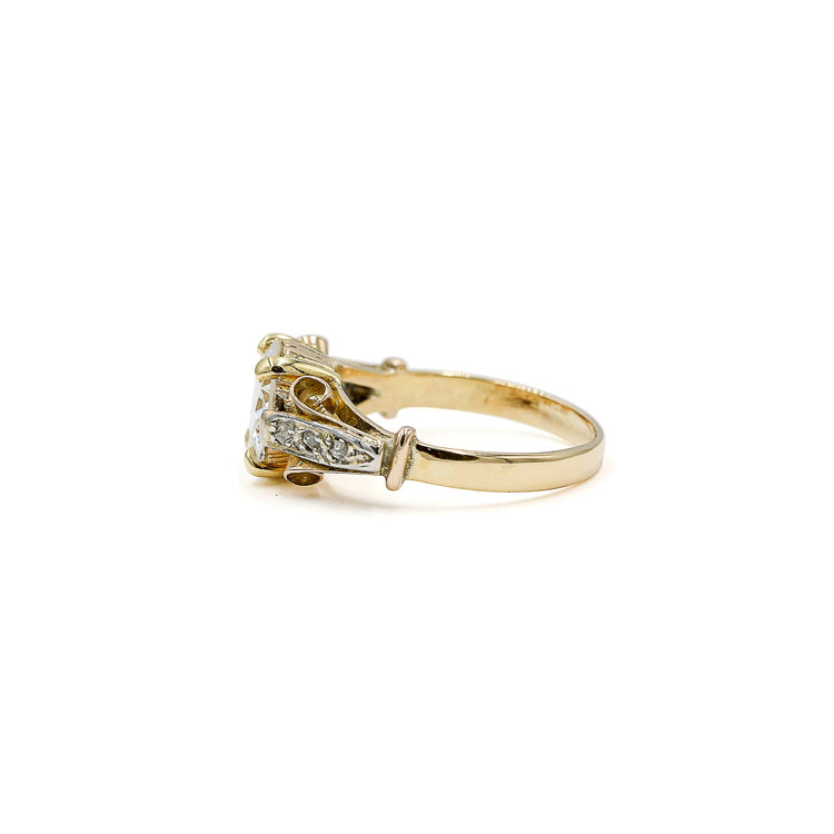 18ky 1.61ct Victorian Scroll & Diamond Ring