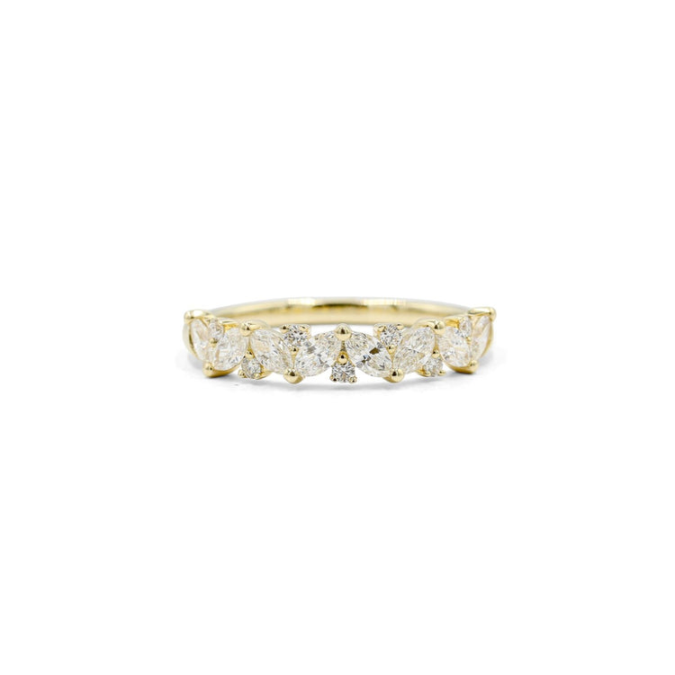 14ky .60ctw Scattered Marquise Diamond Ring