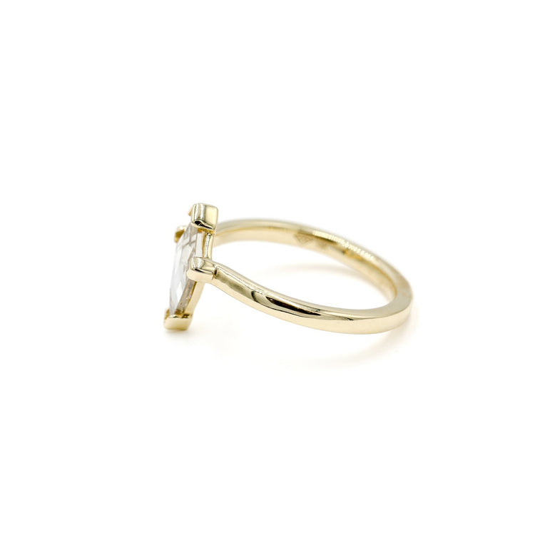 14ky .88ct Lab Kite-Shaped Diamond Ring