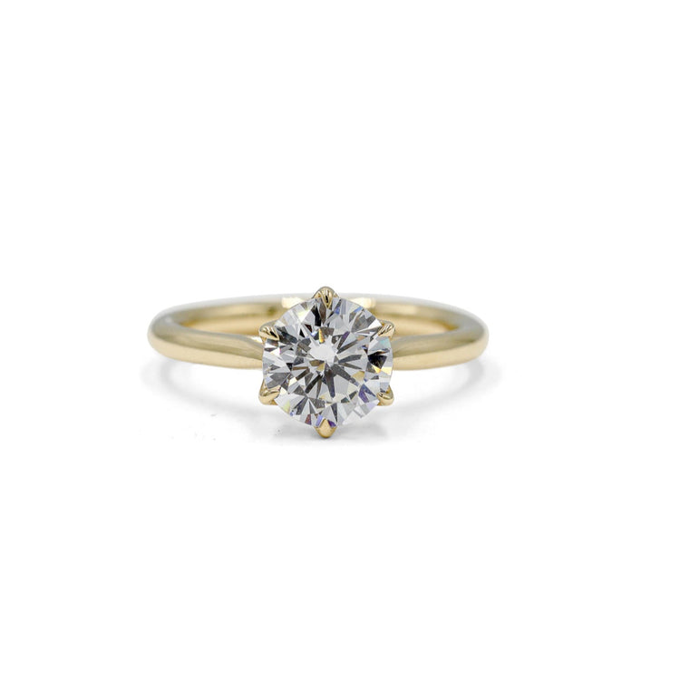 14ky 6-Prong Petal Cathedral Ring