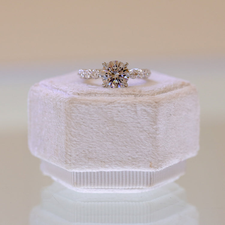 Platinum .58ctw Lab Diamond Single Prong-Set Solitaire Ring