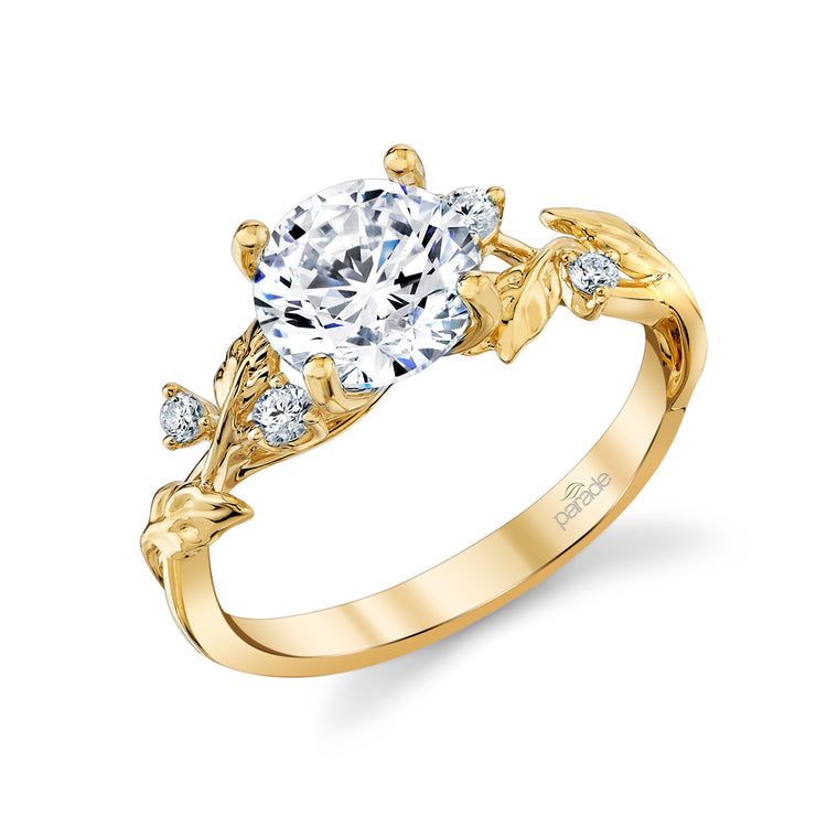 14ky .10ctw Diamond Leaf Ring