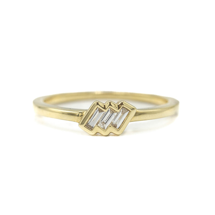 14ky 3-Stone Baguette Diamond Ring