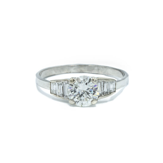Platinum Vintage 1ct Transitional Diamond Ring