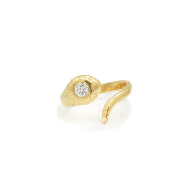 Yellow Gold Snake Diamond Ring
