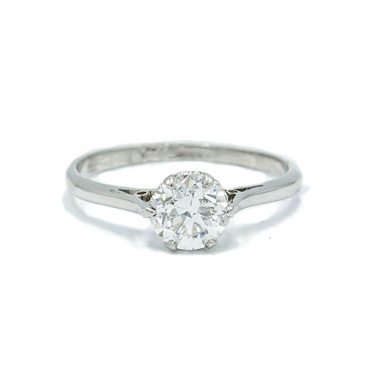 .77ct Platinum Vintage Cathedral Diamond Ring
