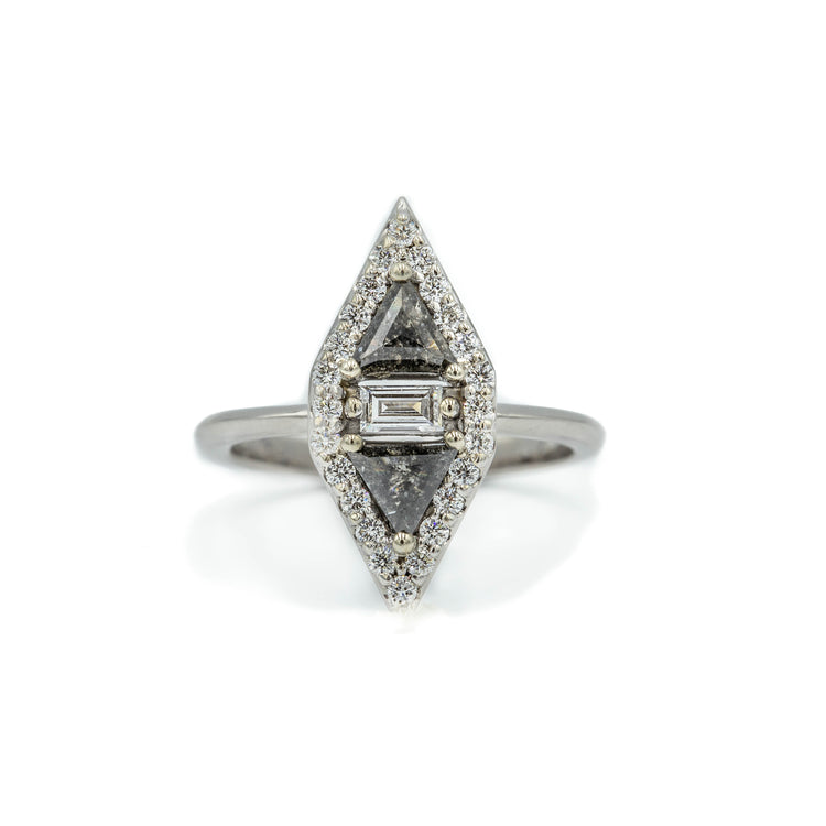 .45ctw Trillion Salt & Pepper Diamond Ring