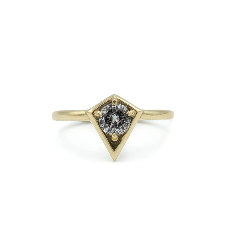 .50ct Salt & Pepper Diamond Kite-Shaped Ring
