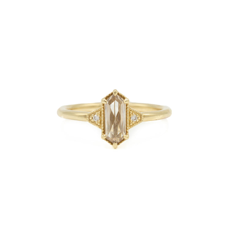 .69ct Hex-Shaped Champagne Diamond Ring