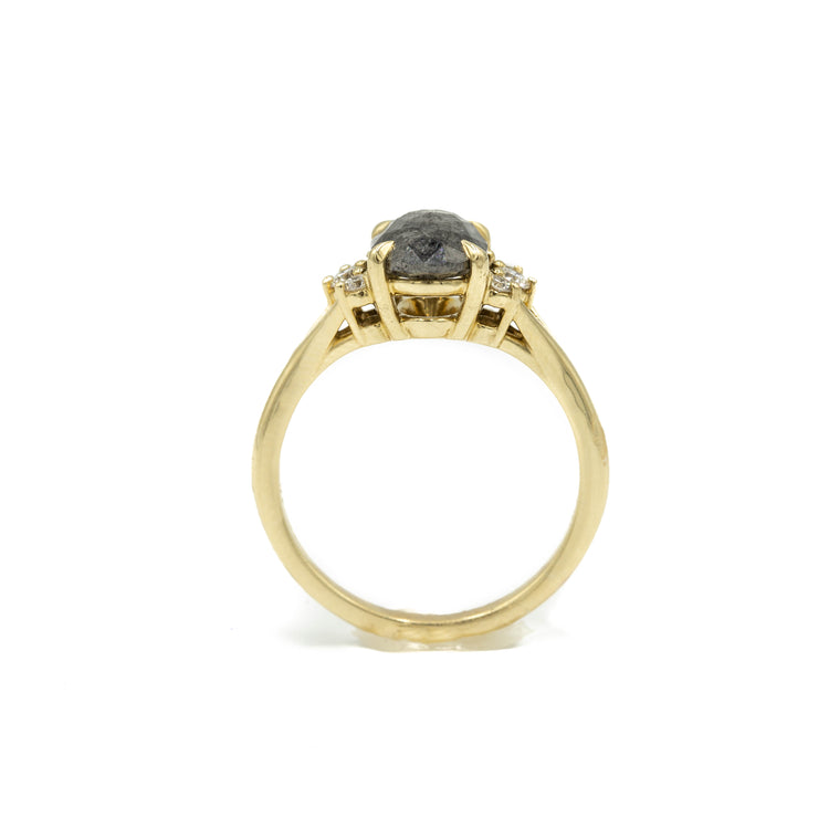 1.91ct “Sheena” Oval-Cut Salt & Pepper Diamond Ring