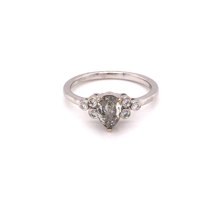 .72ct Pear-Shaped Grey Diamond Ring