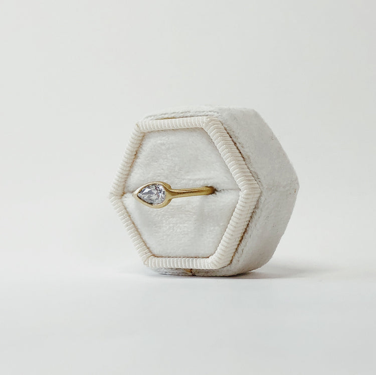 .59ct East-West Pear-Shaped Bezel Diamond Ring