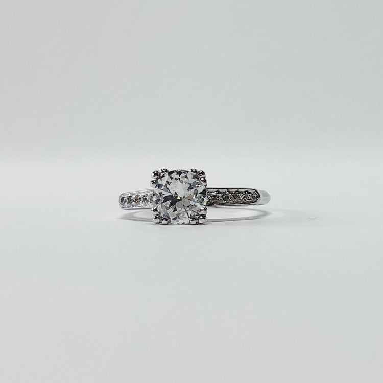 Vintage 0.90 Platinum Deco Ring with Accents
