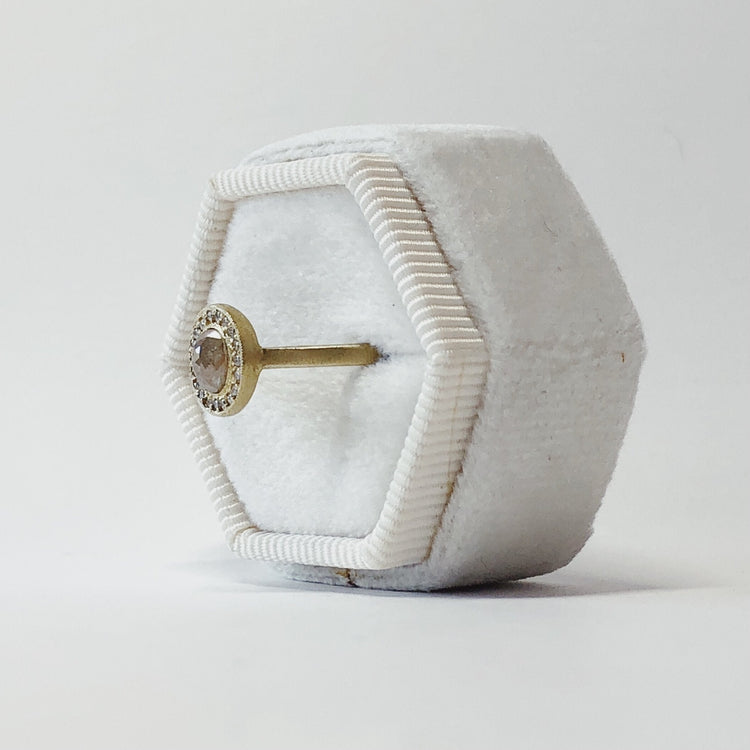Rustic Rose-Cut Diamond Halo-Style Ring