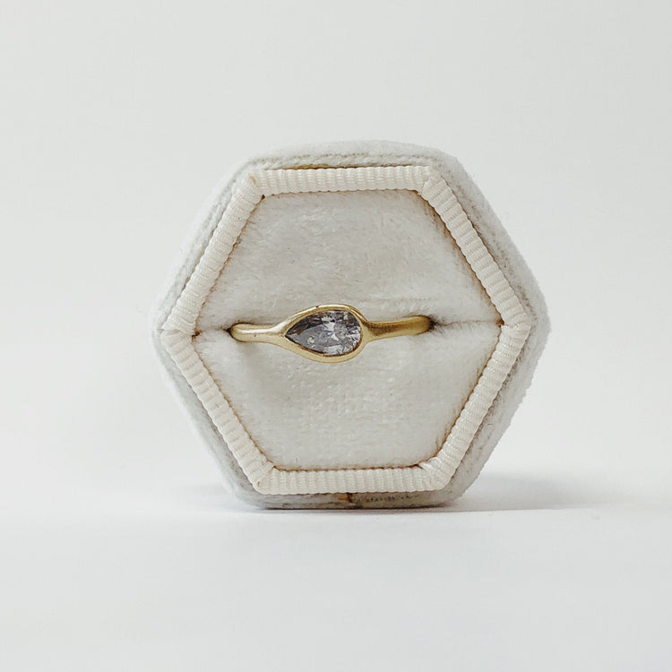 .59ct East-West Pear-Shaped Bezel Diamond Ring