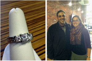 Janelle & Josh's Custom Three-Stone Engagement Ring