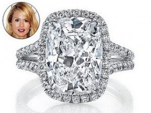 Rachel Zoe's "push gift", 10 carat cushion-cut diamond ring