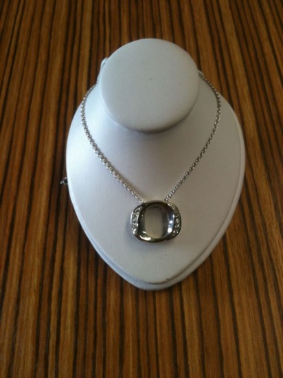 White Diamond O Pendant for a Happy Duck