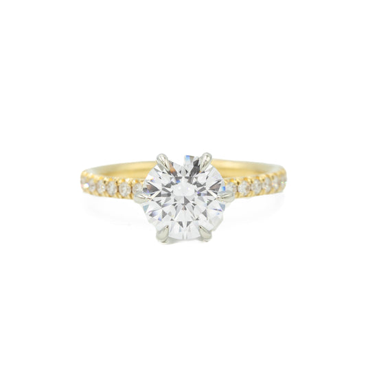 14ky 6-Prong French Set Solitaire