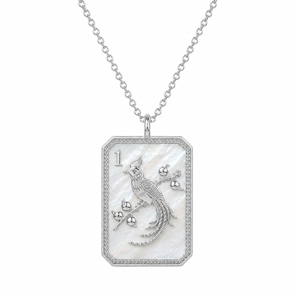 Sterling Silver & Mother of Pearl 1 Bam Charm Necklace
