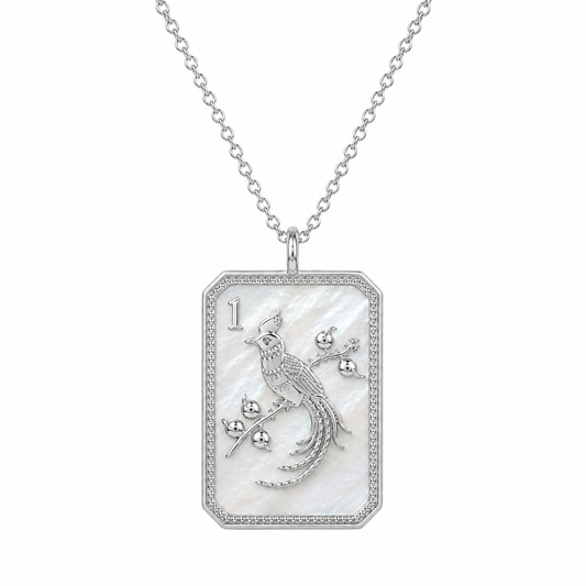 Sterling Silver & Mother of Pearl 1 Bam Charm Necklace