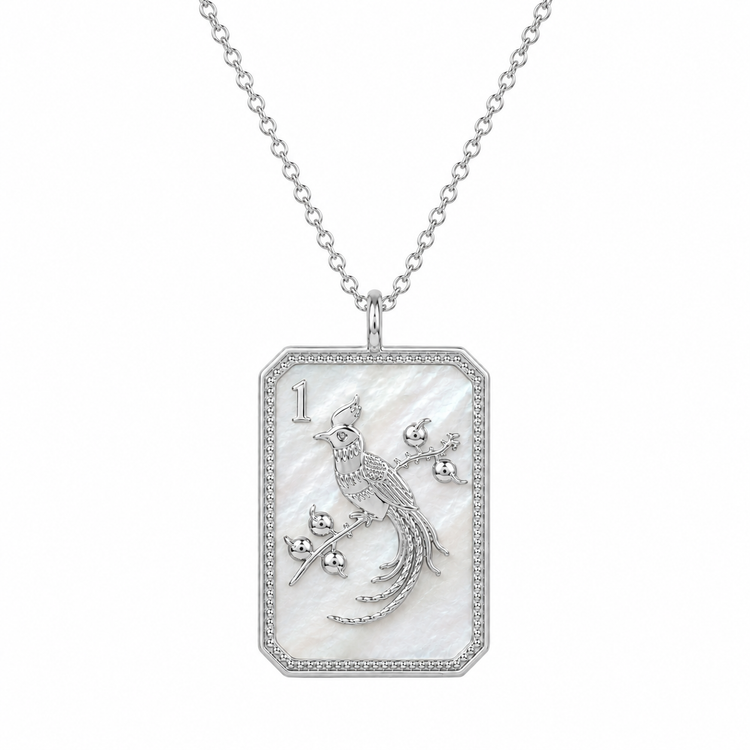 Sterling Silver & Mother of Pearl 1 Bam Charm Necklace