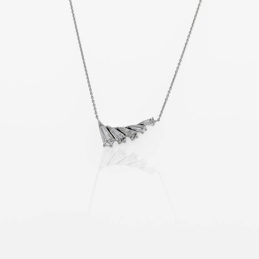 14kw 3.15ctw Lab Pheonix Wing Necklace