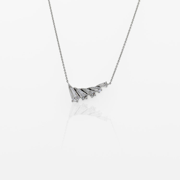 14kw 3.15ctw Lab Pheonix Wing Necklace