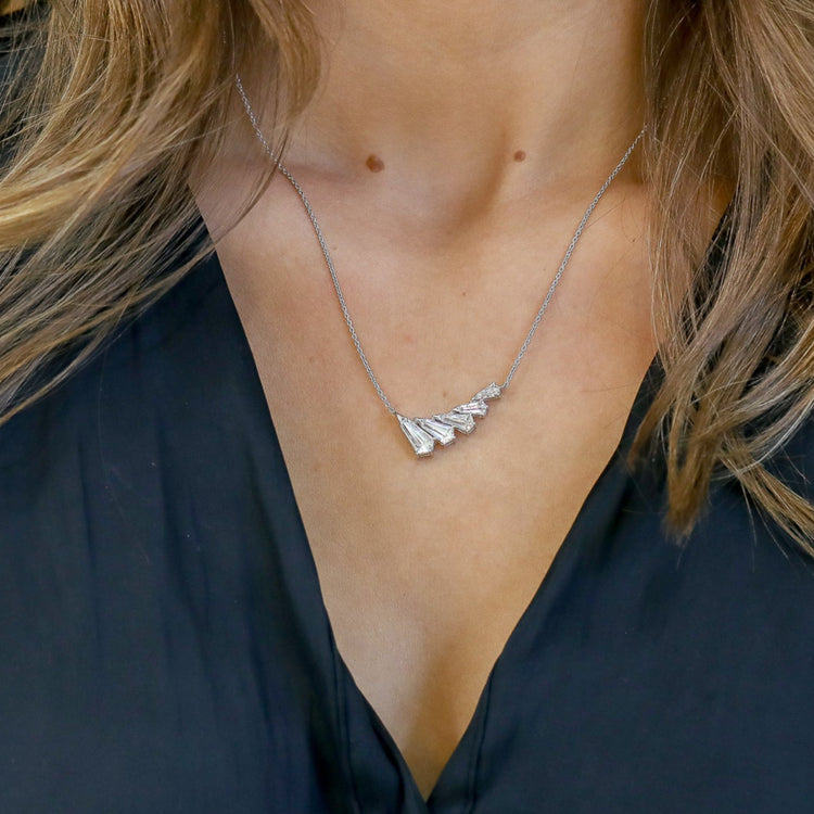 14kw 3.15ctw Lab Pheonix Wing Necklace