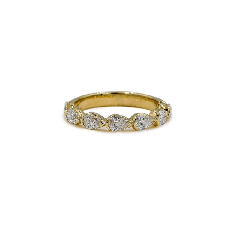 14ky 1.15ctw East-West Pear Lab Diamond Band