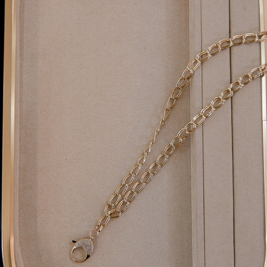 14ky 18" Vintage Double Charm Chain Necklace