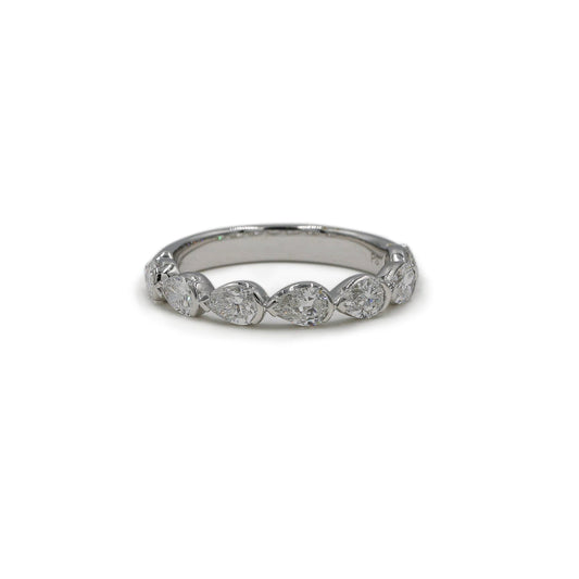 14kw 1.15ctw East-West Pear Lab Diamond Band