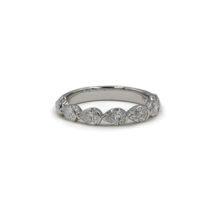 14kw 1.15ctw East-West Pear Lab Diamond Band
